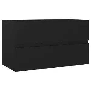 Berkfield Sink Cabinet Black 80x38.5x45 cm Engineered Wood