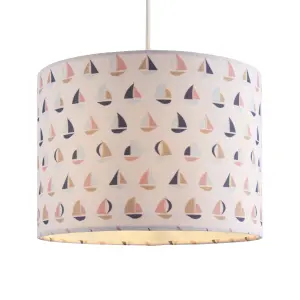 Printed Multicolour Sail boat Light shade (D)25cm