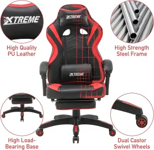 Olsen & Smith XTREME New and Improved 2023 Model Gaming Chair Ergonomic Office Desk PC Computer Recliner Swivel Chair (Black/Red)