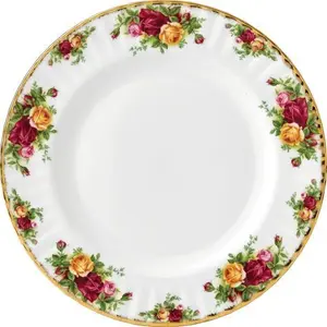 Royal Albert - Old Country Roses Plate Gift - Vintage Fine Bone China Serving Dinner Plate - Large Size - Floral Pattern, 27cm