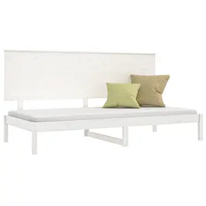 Berkfield Day Bed White 90x200 cm Solid Wood Pine