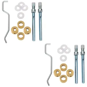 2 PACK - 19mm Back to Back Door Handle Fixing Pack Set- Join 2 Pull Handles - Satin Brass