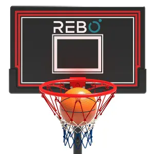 Rebo Freestanding Portable Basketball Hoop with Stand - Adjustable Height (230cm - 305cm) - Medium