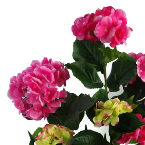 90cm Artificial Hydrangea Plant Pink with 200 Flowers