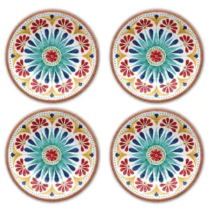 Purely Home Rio Medallion Melamine Side Plates - Set of 4