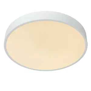 Lucide Unar Modern Flush ceiling light 39,5cm - LED Dim. - 1x24W 2700K - 3 StepDim - White