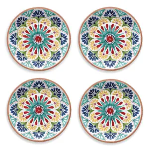 Purely Home Rio Medallion Melamine Dinner Plates - Set of 4