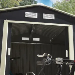 Rowlinson Trentvale 8x6 ft Apex Dark grey Metal 2 door Shed