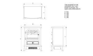 Focal Point ES 2000 1.8kW Matt Grey Electric Stove (H)540mm (W)430mm