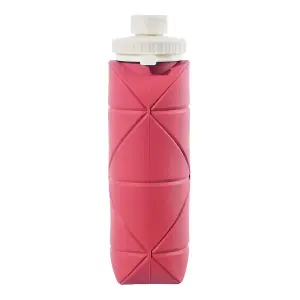 600ml Collapsible Silicone Water Bottle for Travel Gym Pink