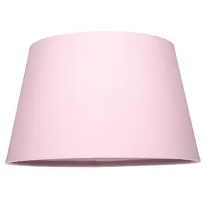 Traditional 30cm Soft Pink Linen Fabric Drum Table/Pendant Shade 60w Maximum