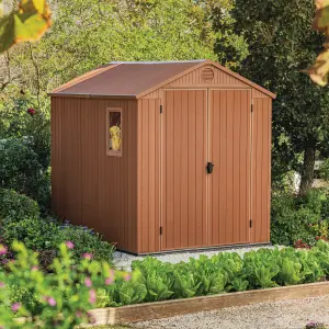 Keter Darwin 8x6 ft Apex Plastic 2 door Shed with floor & 1 window