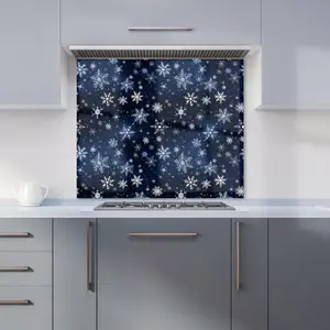 Dreamy And Magical Snowflake Premium Glass Kitchen Splashback W900mm x H750mm