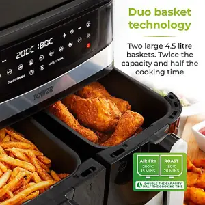 Tower 9 Litre Dual Basket Air Fryer