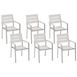 Set of 6 Garden Chairs VERNIO White