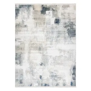 DISTIN 0144A white / cream / beige modern carpet - Abstraction, vintag 80x150 cm