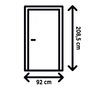 Fortia Curral Frosted Glazed White RH External Front Door set, (H)2085mm (W)920mm