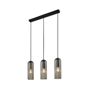 Nordlux Miella 3-Rail Indoor Dining Living Kitchen Hallway Pendant In Smoked (Diam) 10cm