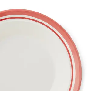 Potter's Stripe Set Of 4 Soup Plates (Set of 4) Red