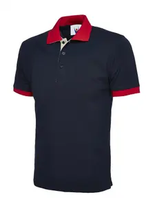 Uneek - Unisex Contrast Poloshirt - Reactive Dyed - Navy - Size 2XL