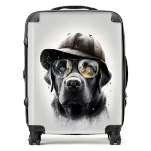 Labrador Retriever Dog With Hat Splashart Suitcase - Large