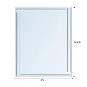 Showerdrape Kensington Rectangular Wall Mounted Frameless Diamond Cut Bathroom Mirror 60 x 45cm