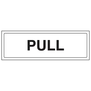 Pull - Door Sign Direction / General - Rigid Plastic - 300x100mm (x3)