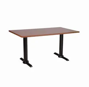 Elliot Black Twin Table Base Rectangular Laminate Top Black Coffee Walnut 1200 x 800mm