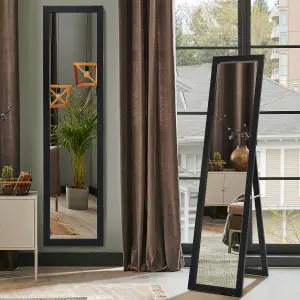 Costway Full-length Wood Frame Mirror Freestanding/Wall Mounted Mirror for Cloakroom