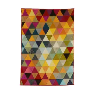 Piccadilly Multicolour Geometric Large Rug, (L)230cm x (W)160cm