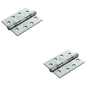 2 PACK - 3 Pack SetGrade 13 Ball Bearing P Hinge - 102 x 76mm Satin Stainless Steel Door