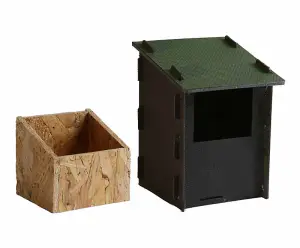 Eco Robin Nest Box - Recycled LDPE Plastic/Wood - L17 x W17 x H26 cm