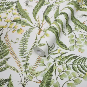 Superfresco Easy Fernery Green Leaves Smooth Wallpaper