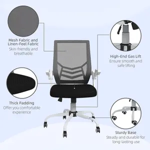 Vinsetto Mesh Swivel Office Chair Task Computer Chair w/ Lumbar Support, Black