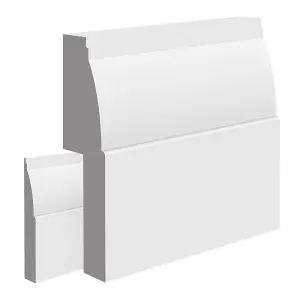 National Skirting Ovolo MDF Skirting Board Cover - 160mm x 25mm 4200mm Primed (To Cover 90mm Existing Skirting)