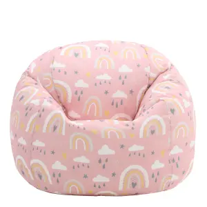 Veeva Kids Rainbow Bean Bag Chair Pink Childrens Bean Bags