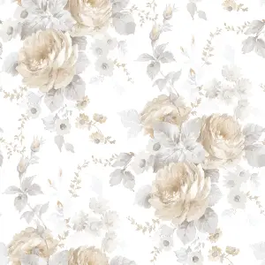 Galerie Rose Garden Beige Bold Roses Smooth Wallpaper