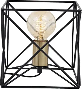 Lighting123 Geosphere Table Lamp Light Fixture Metal Cage for Reading Light for Bedroom, Living Room