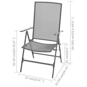 Berkfield Stackable Garden Chairs 2 pcs Steel Grey