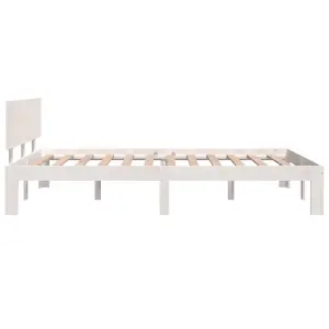 Berkfield Bed Frame White Solid Wood 120x190 cm Small Double