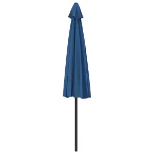 Berkfield Balcony Parasol with Aluminium Pole Blue 300x150x253 cm Half