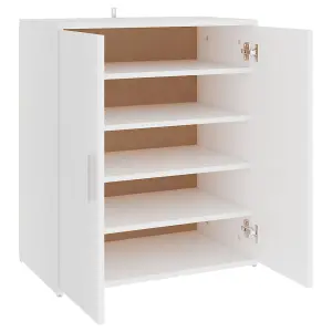 Berkfield Shoe Cabinet White 60x35x70 cm Engineered Wood