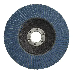 Sealey Flap Disc Zirconium 100mm 16mm Bore 80 Grit Abrasive Flaps FD10080