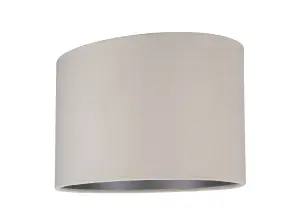 GoodHome Bodmin Beige Silver effect Oval Lamp shade (D)30cm