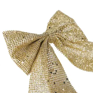 Christmas Bow Gold 12x13cm 2Pack