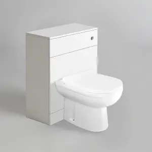 Nes Home Arilone White Back To Wall Toilet WC Unit Soft Close Seat Bathroom Furniture