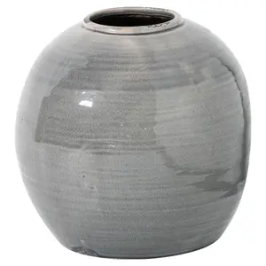 UK Homeliving Garda Grey Glazed Tiber Vase