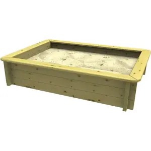 Garden Timber Company Wooden Sandpit 2m x 1.5m - 429mm Height - 27mm Thick Wall