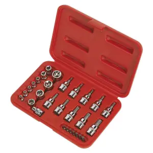 Sealey TRX-Star Socket & Security Bit Set Chrome Vanadium Steel 29 Pieces AK6193