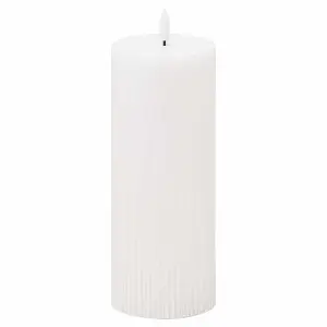 Luxe Collection Natural Glow 3x8 Textured Ribbed LED Candle